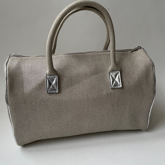 Michael Kors Canvas Duffel Satchel Bag - Picture 6 of 8